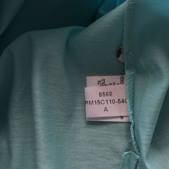 PETER MILLAR Masters  Golf Performance Cotton Polo In Turquoise Size L / NWOT - Picture 7 of 8